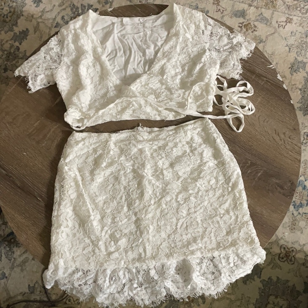 White Lace Two Piece